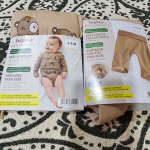 Baby Bodysuit and Pants Set - Tan 2-6 Months